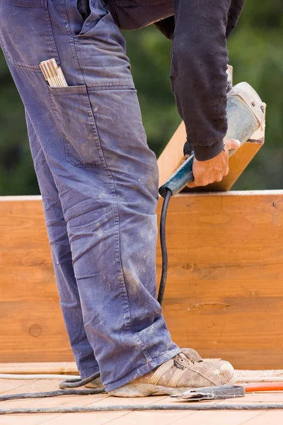 Bricklayers Work Building Site — Stock Photo, Image