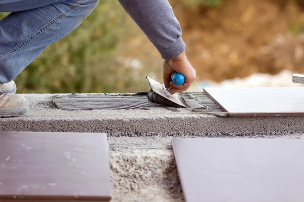 Bricklayers Work Building Site — Stock Photo, Image