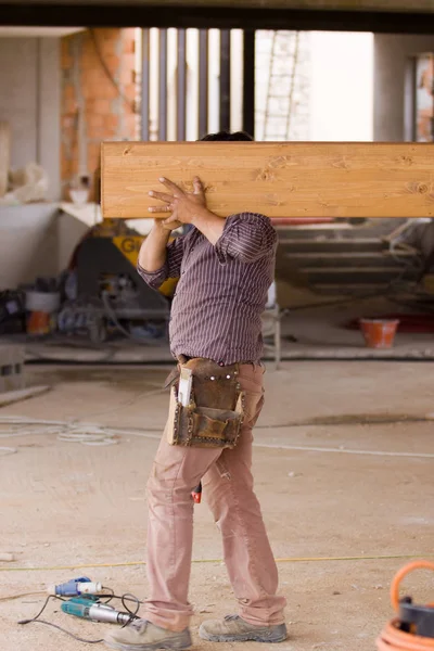 Bricklayers Work Building Site — Stock Photo, Image