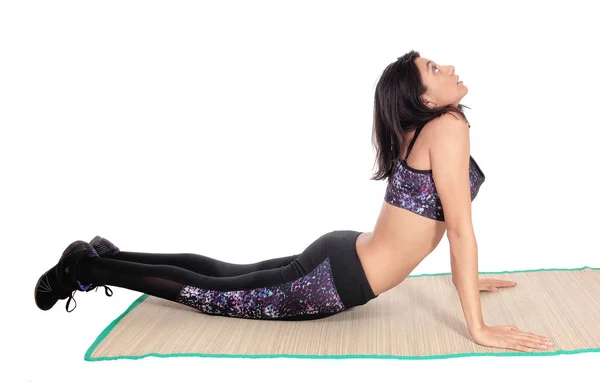 Упражнение женщина на коврик . — стоковое фото