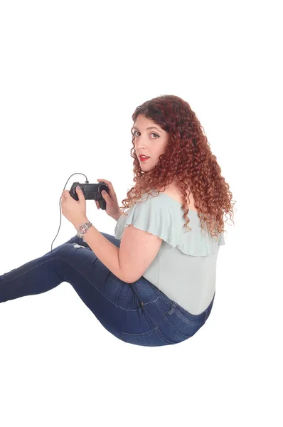 Mujer jugando su videojuego . —  Fotos de Stock