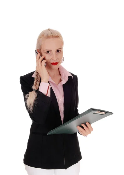 Biznes kobieta na jej telefon komórkowy — Zdjęcie stockowe