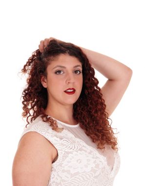 Bir portre profiline duran kadın