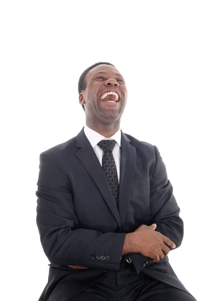 A laughing African man with his head back — Stock Photo, Image