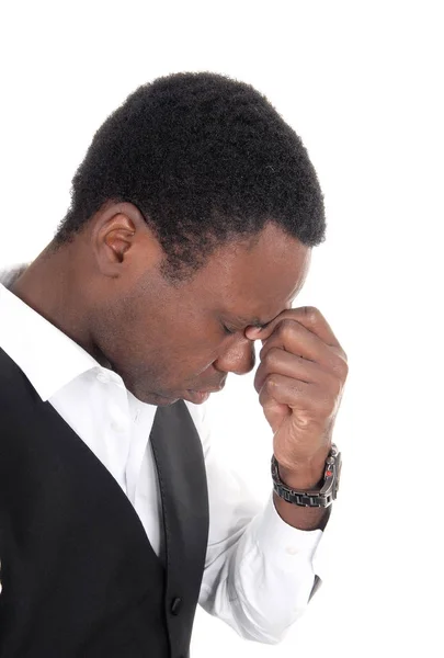 A worried and desperate African man — Stock Photo, Image