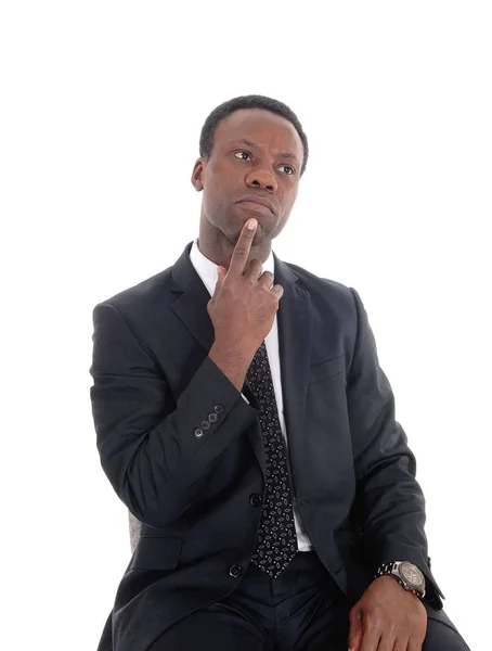 African business man thinking — Stock Photo, Image