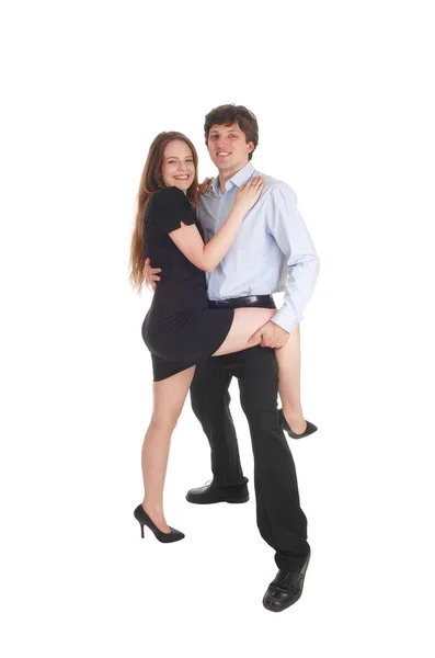 年轻夫妇站立跳舞 — 图库照片