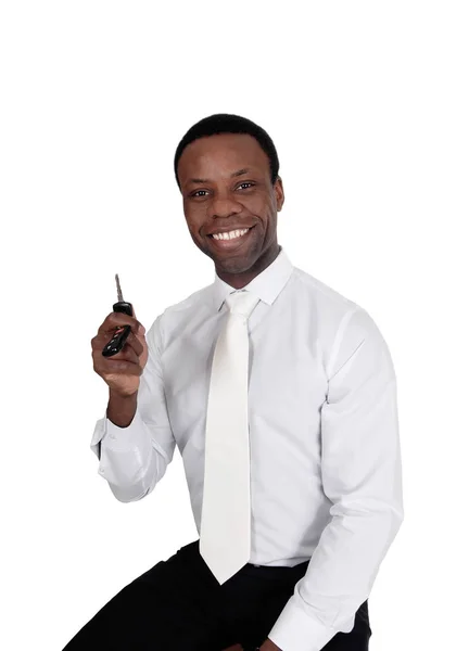 Happy African man with his car key's — Stock Photo, Image