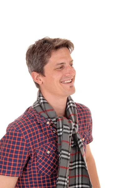 Happy young man in a portrait image smiling — Stock Photo, Image