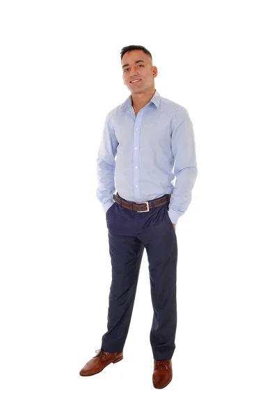 Young man standing relaxed in the studio — Stock Photo, Image