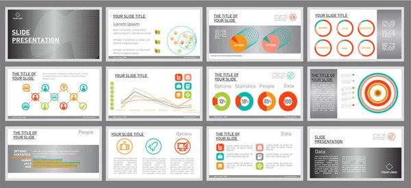 Abstract vector business presentation template slides background. — Stock Vector