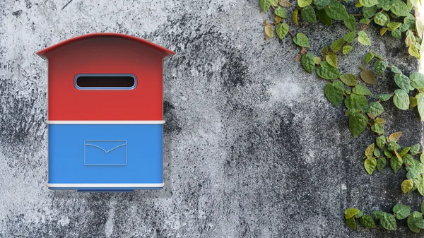 3D-Rendering-Mailbox mit schönem Hintergrundbild — Stockfoto