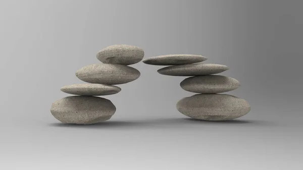 3D Rendering Kursteine Behandlung Szene, Zen-Link-Konzepte — Stockfoto