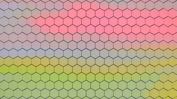 3D rendering μοτίβο πολύχρωμο εξάγωνο με ωραίο χρώμα — Φωτογραφία Αρχείου