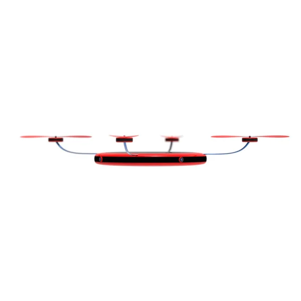 3D-Rendering einer bunten Drohne mit 4 Kameras drumherum — Stockfoto