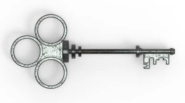 3D vykreslování starý klíč izolovaných na bílém pozadí — Stock fotografie