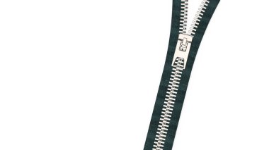 3D render fermuar doku ile izole arka plan üzerinde kapat