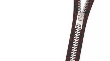 3D render fermuar doku ile izole arka plan üzerinde kapat