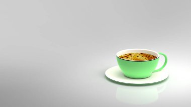 3D render kahve ve güzel bir renk ile Kupası