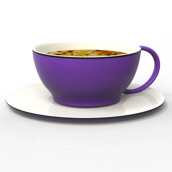 3d rendant café et tasse avec une belle couleur — Photo