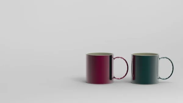 3D-Darstellung des schönen Tassen-Bildes wie bei schönem Hintergrund — Stockfoto