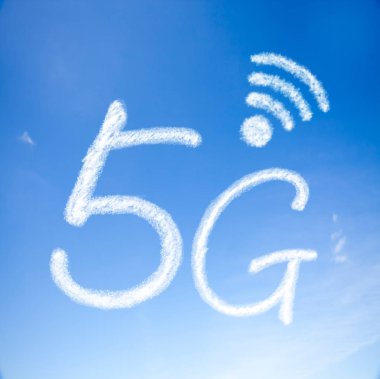 güzel arka plan ile 5g sinyal iletişim simgesi