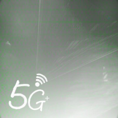 5g plus güzel arka plan ile sinyal iletişim simgesi