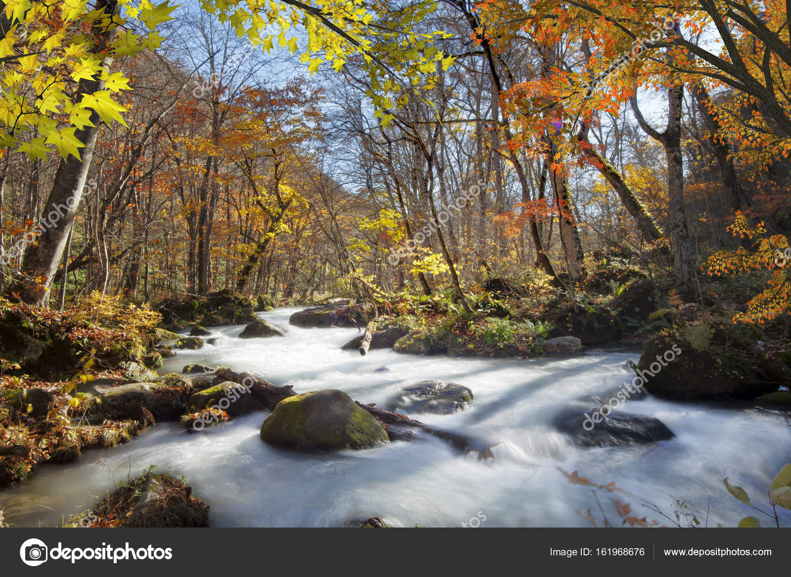 Oirase Gorge Beautiful River Druing The Autumn Season Japan Stock Photo By C Nicholashan
