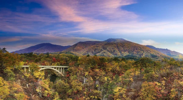 Japonya ve güzel mavi ve bulut b değil Gorge sonbahar renkleri