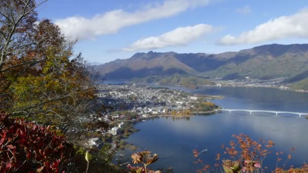 Imaging Mt. Fuji liści jesienią z klon czerwony, Japonia — Wideo stockowe