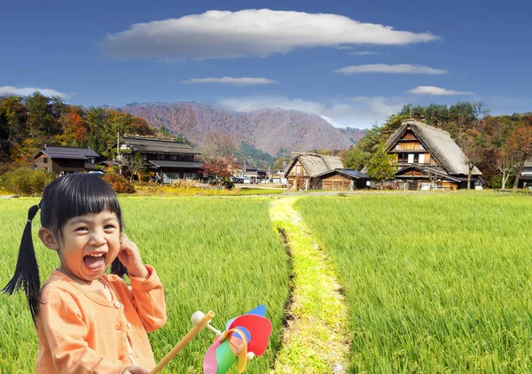 Herbstsaison der historischen Dörfer shirakawa-go und gokayama, j — Stockfoto