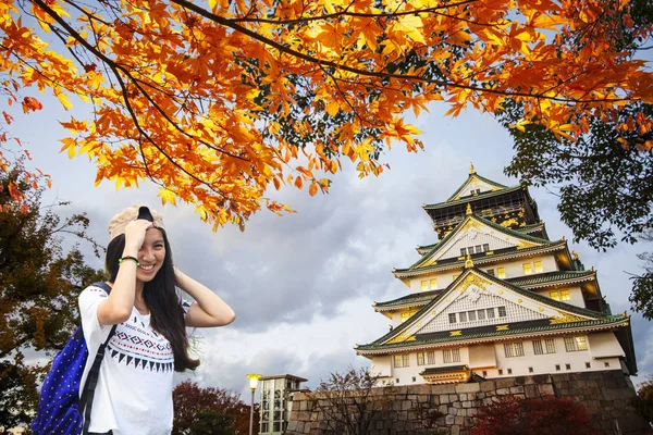 Schöne osaka-burg in osaka mit schönem hintergrund, japan — Stockfoto