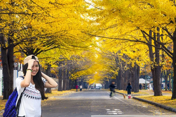 Die Herbstsaison in der Herbst-Hokkaido-Universität — Stockfoto