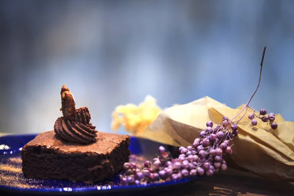 nice dark chocolate cake with nice background color