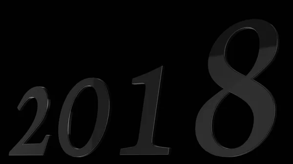 Mutlu yeni yıl 2018 3d metin tasarım açık arka plan rengiyle — Stok fotoğraf