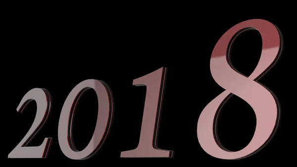 Frohes neues Jahr 2018 3D-Text-Design mit klarer Hintergrundfarbe — Stockfoto