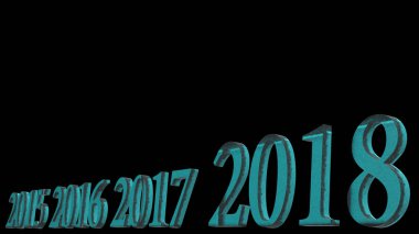 Mutlu yeni yıl 2018 3d metin tasarım açık ba ile 3D render