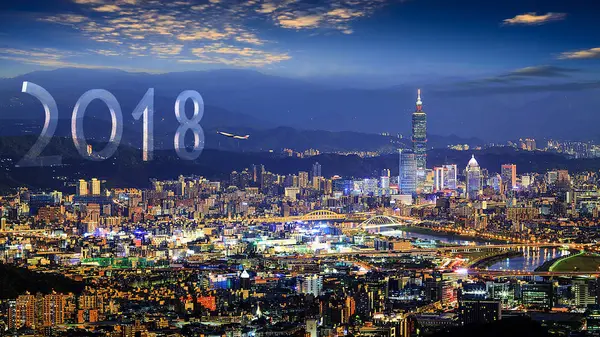 güzel manzara Taipei şehir druning güzel zaman, Tayvan