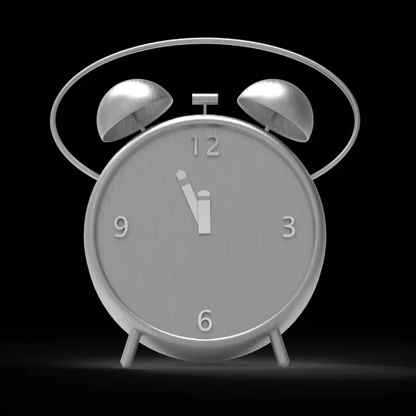 Alarm clock with little minutes to twelve o'clock — Stock Photo, Image