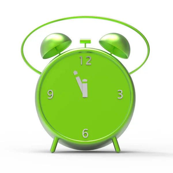 Alarm clock with little minutes to twelve o'clock — Stock Photo, Image