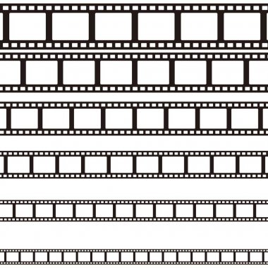 Eğri fotoğrafik film seti. Film. Vektör çizim
