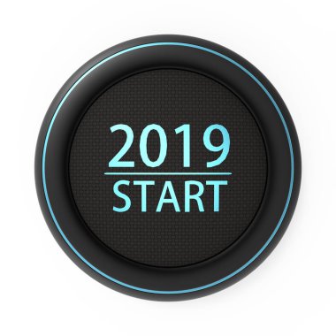 Mutlu yeni yıl kavramsal tebrik kartı ile beyaz izole