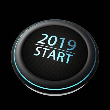 Yeni yıl 2019 mavi aydınlatma ile Btn basın ve başlatmak için