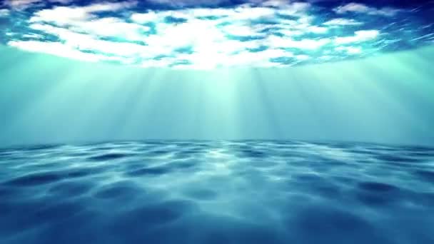 Подводная Сцена Темно Синем Фоне — стоковое видео