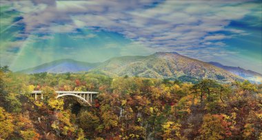 Japonya'da güzel ışık ile değil Kanyon tam görünümünü