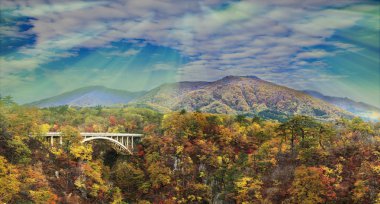 Japonya'da güzel ışık ile değil Kanyon tam görünümünü