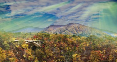 Japonya'da güzel ışık ile değil Kanyon tam görünümünü