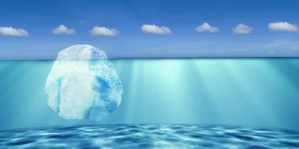3D renderização de Iceberg com céu de fundo agradável — Fotografia de Stock