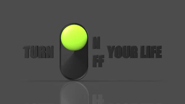3d rendering of turn on/off you life icon — Stock Photo, Image