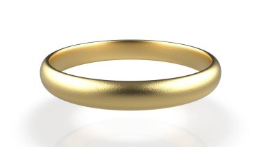 3d rendering abstract luxury golden ring on white background